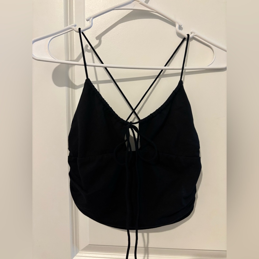 Meshki Black Strappy Crop Top
